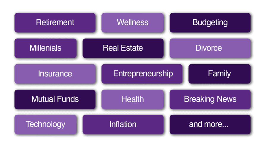 Wide range of financially adjacent topics and themes