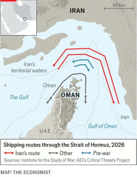 strait of hormuz shipping map_economist